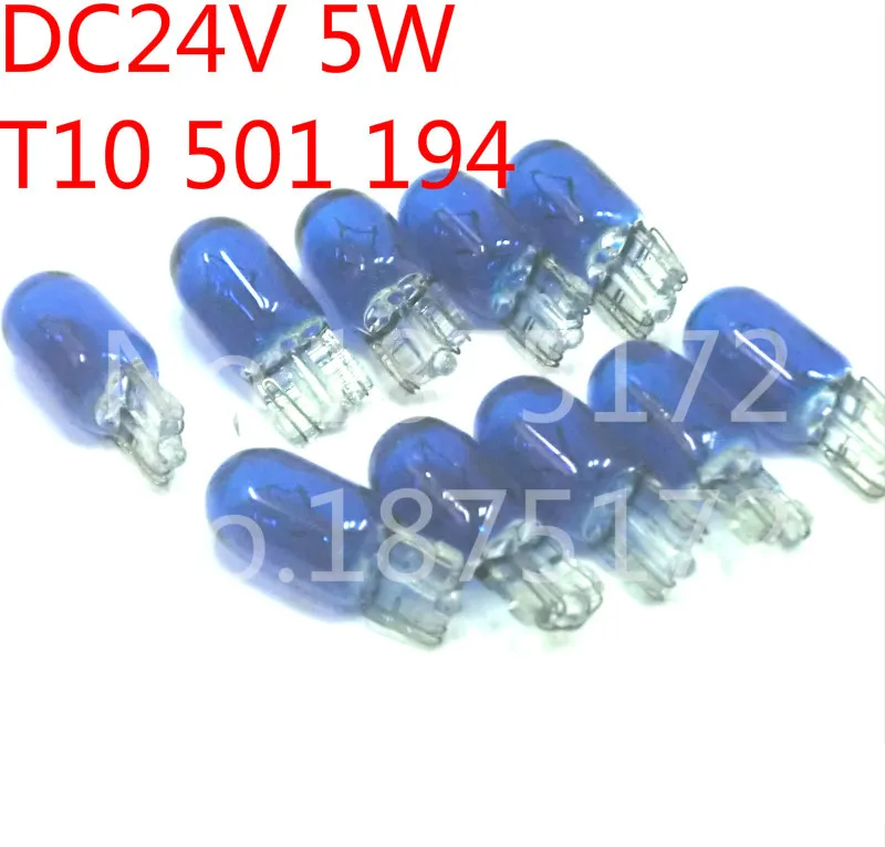 Новинка 10 шт. W5W T10 501 194 24V 5W ксенон HID Автомобильная галогенная лампа сигнальный