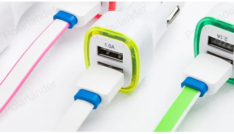 Универсальное автомобильное зарядное устройство 12 В 1.0A2.1A с двумя usb-портами