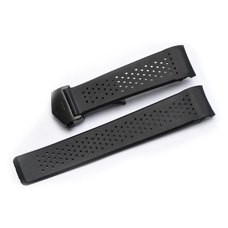 TAG STRAP BUCKLE H 22 мм, 24 мм, топ резиновый ремешок для часов, супертонкий силиконовый серебристый ремешок из нержавеющей стали, застежка-бирка, ремешок для часов - Цвет ремешка: TAG STRAP BUCKLE H