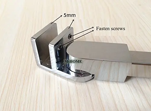 Хромированная бескаркасная душевая дверь Фиксированная панель от стены до стекла, со стеклянной опорой зажим для 1/" до 3/8" 6 мм-10 мм толстое стекло