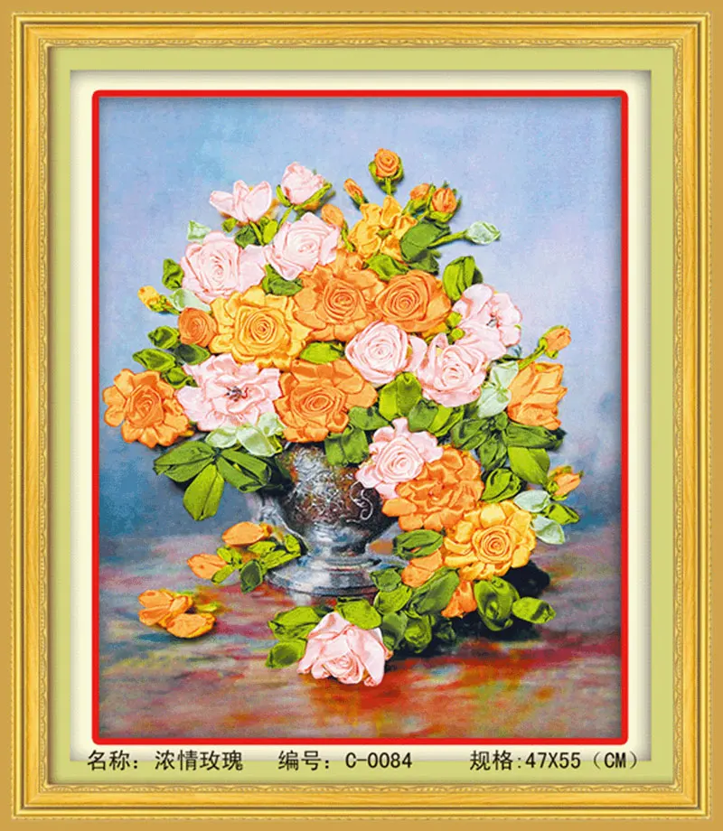 47X55cm страстные розы Рукоделие 3d вышивки крестом комплект незаконченная вышивка