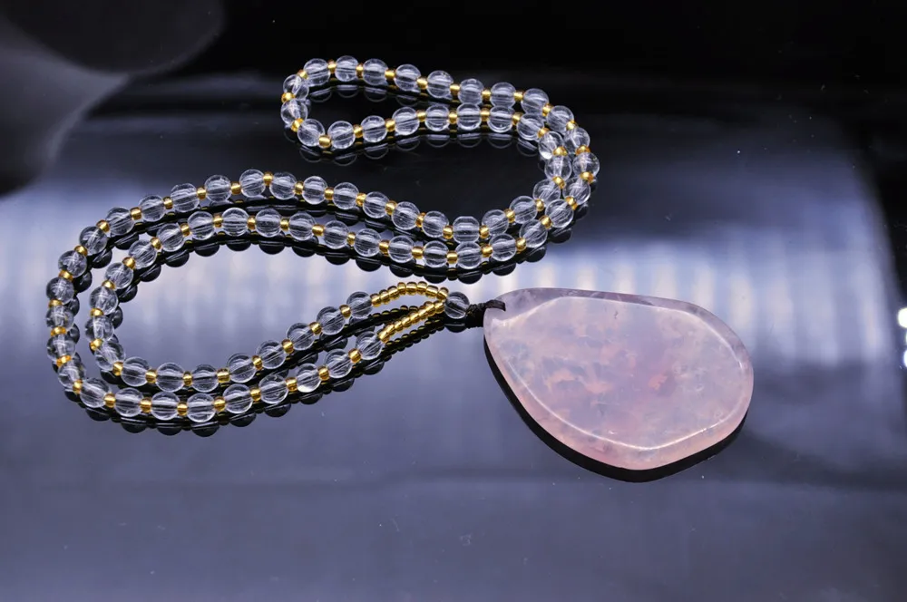 Натуральный Порошок кристалл капли воды ожерелье кулон Белый Кристалл бусины