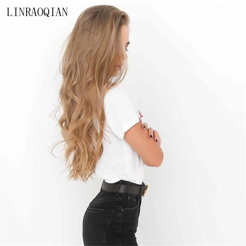 LINRAOQIAN harajuku стиль футболка для женщин футболки плохие девчонки одежда с принтом