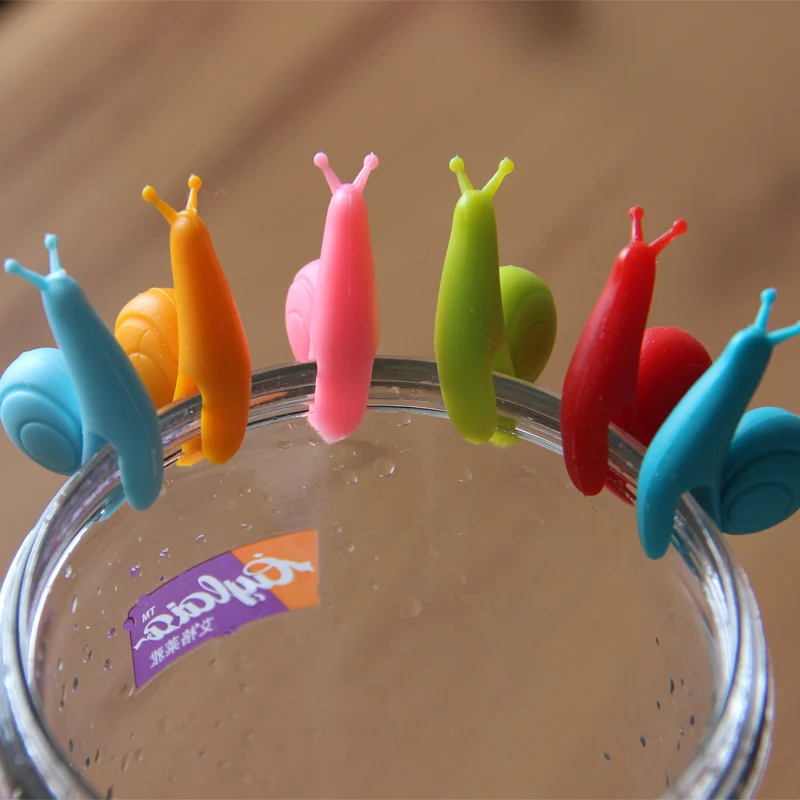 500 pcs/lot Cute Snail Tea Bag Holder Silicone Kitchen Mug Cup Infuser Gift Set Fun New | Дом и сад