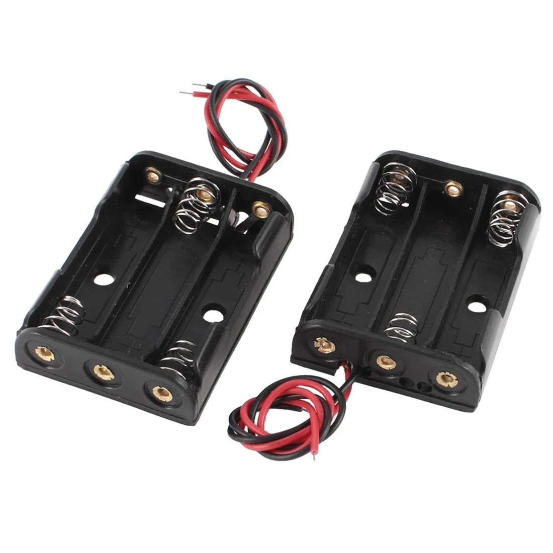 2 шт. черный пластиковый держатель батареи чехол проводной для 3 x AAA 1 5 V| |