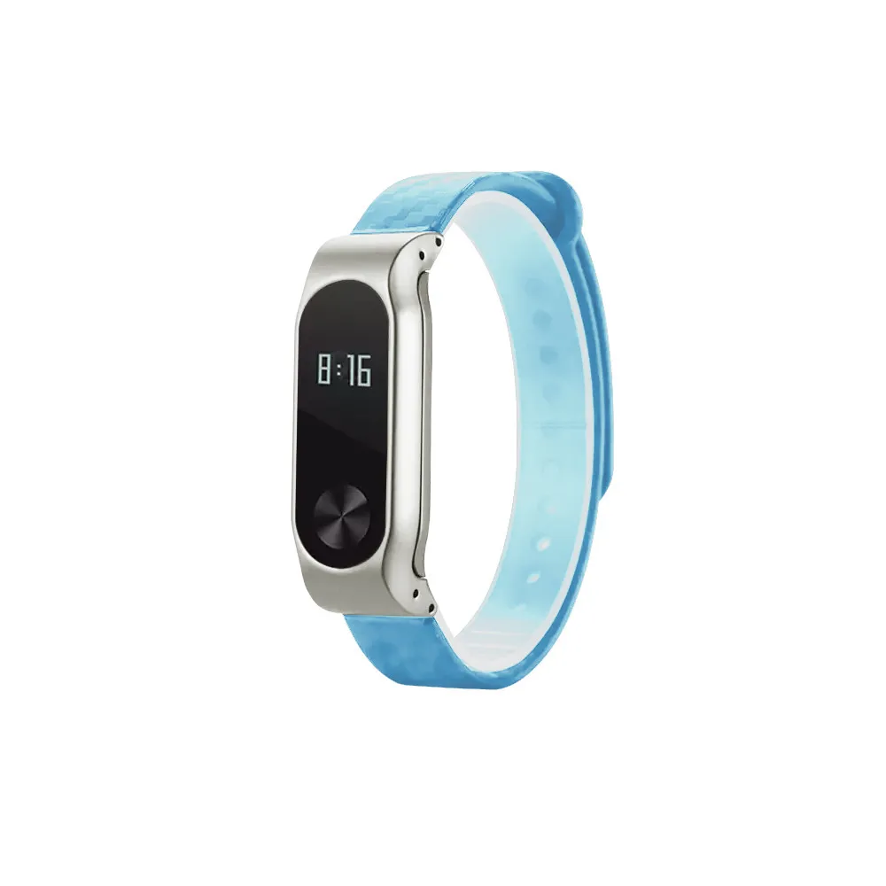 Мода ТПЭ Карбон дизайн спортивный ремешок замена Браслет для Xiaomi Mi Band 2 jiu12 Профессиональный Oct2