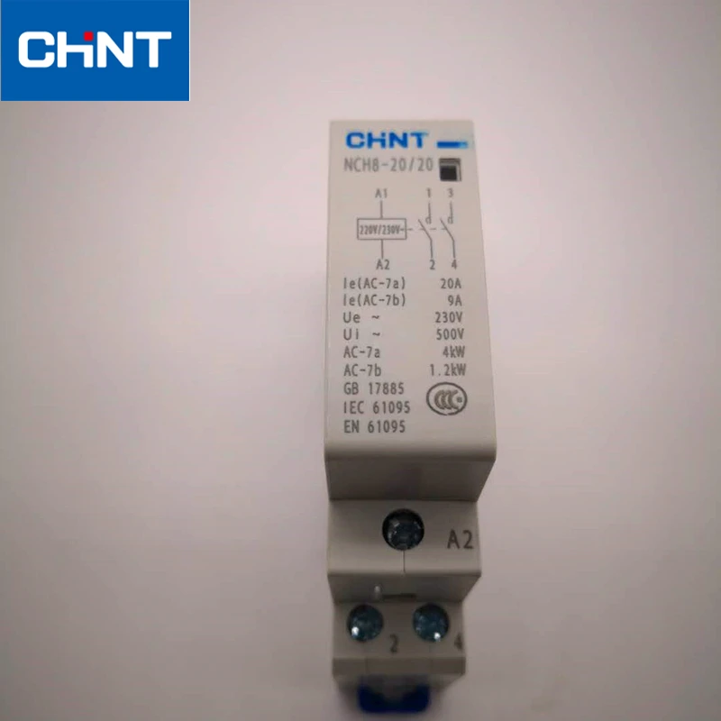 NCH8-20/20 2N0 220V NCH8-20/11 1N0 1NC NCH8-20/02 2NC AC контактор для дома один контактор нормально открытый закрытый 20A 24V