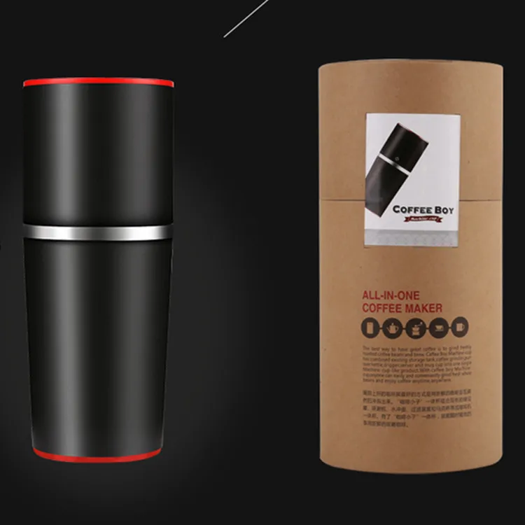 

Portable Manual Coffee Maker with Coffee Bean Grinder All In One Machine Stainless Steel Coffee Machine Cafetiere Cafetera