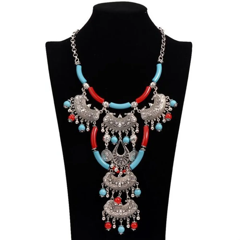 Женское богемное ожерелье чокер DiLiCa винтажное длинное и кулоны этническое