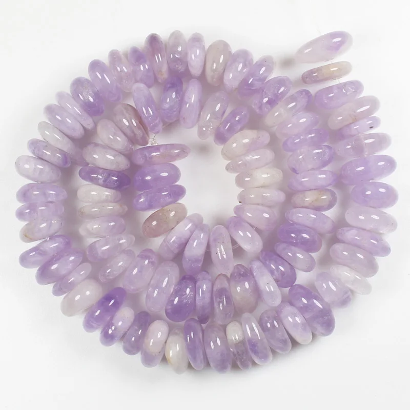 Lilac Amethyst Бусины из натурального камня 15 дюймов, нестандартный Rondelle 9-12 мм Sunstone, Aquamarines, апатит, гранат, для изготовления ювелирных изделий своими руками - Цвет: Lilac Amethyst
