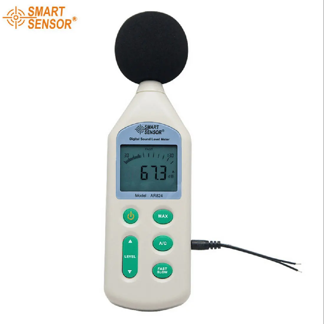 

Digital Sound Level Meter AR824 Measuring Range 30~130 dBA Accuracy 1.5 dB Noise Tester