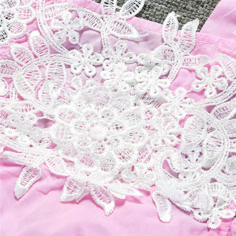 Милый новорожденных Обувь для девочек Боди без рукавов Кружево цветочный