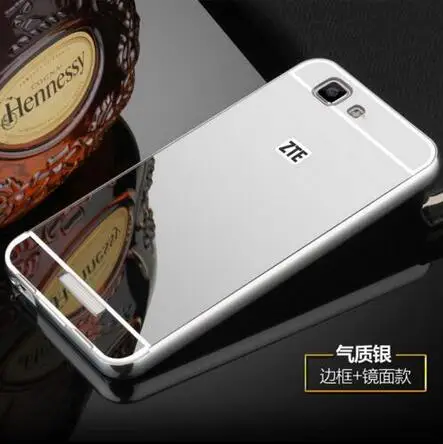 Silver Зеркальные чехлы с покрытием для zte Blade A610, алюминиевая металлическая рамка, задняя крышка для zte A610 A 610 - Цвет: Silver
