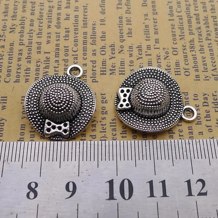 

50pcs Exquisite hat cap dot charms pendants 20*25mm Antique silver bag accessories craft Jewelry earring bracelet necklace