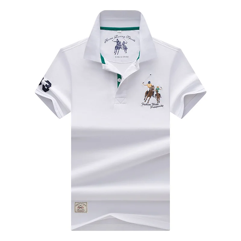 De haute Qualite Топы Hommes поло Сорочки Daffaires hommes marques поло Сорочки 3D broderie отложным col мужские Поло