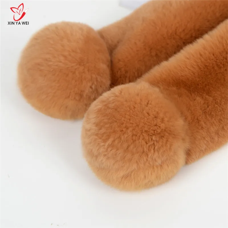 100% Роскошные зимние натуральной Reabbit меховой шарф Для женщин теплый волосатая