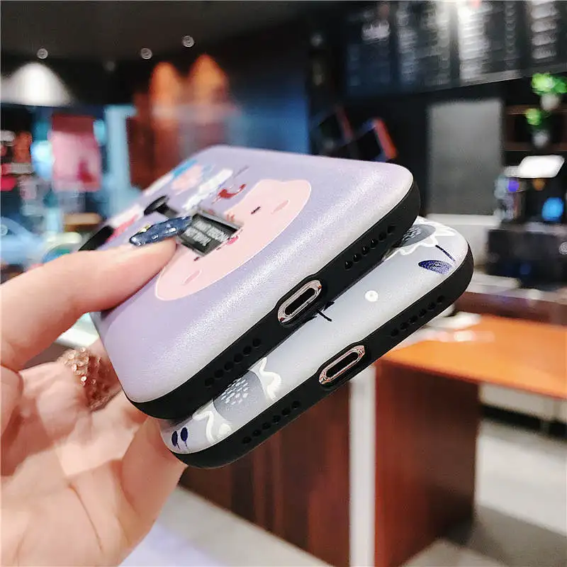3D рельефный мультяшный Кот IMD кольцо на палец Невидимый чехол-подставка для Apple