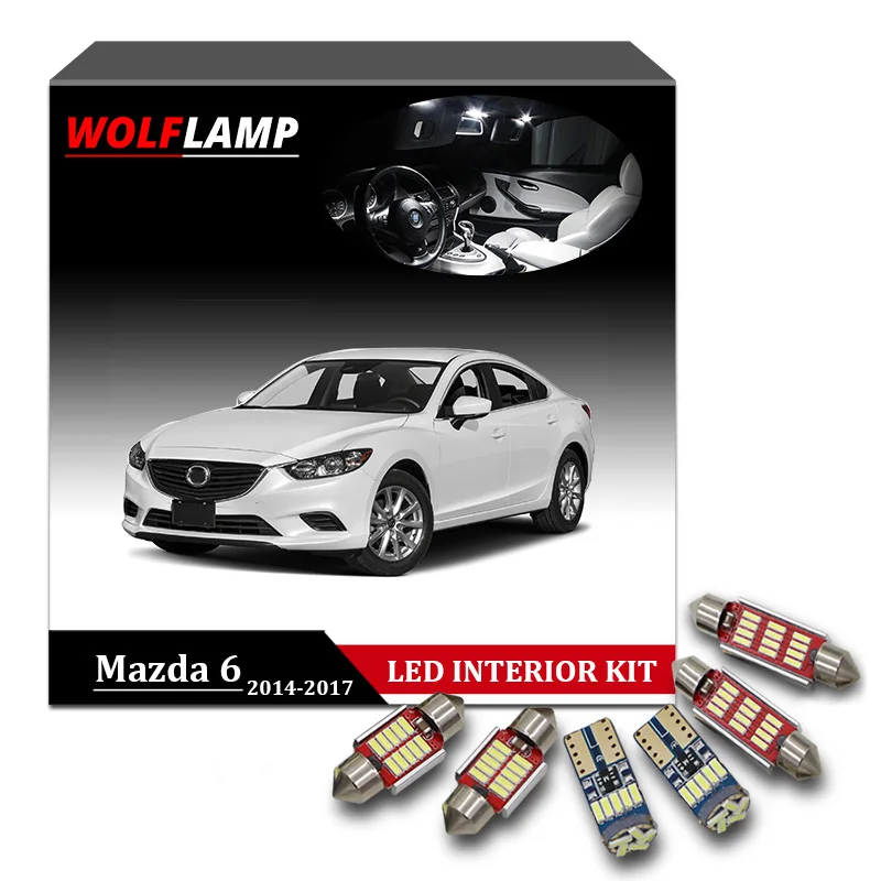 Wolflamp 13 шт. белые Ледяные Голубые ламсветильник для автомобиля s 2014 2017 Mazda 6