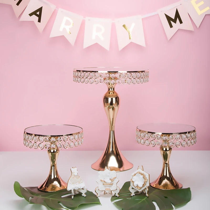 

SILVER 1pcs-5pcs Mirror Cupcake Mirror Cake Stand Set Silver & Gold Color Display Sweet Cake Decoration
