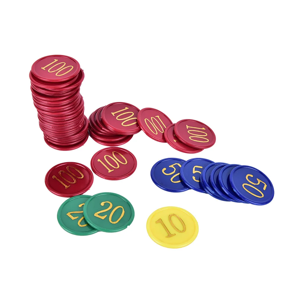 Пластиковый покерный чип с 4 золотыми большими цифрами 160 шт.|plastic poker chips|poker chipspoker