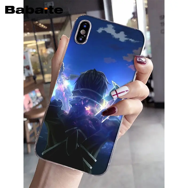 Babaite Sword Art Online SAO Japan аниме чехол для телефона для iPhone 5 5Sx 6 7 7plus 8 8Plus X XS MAX XR