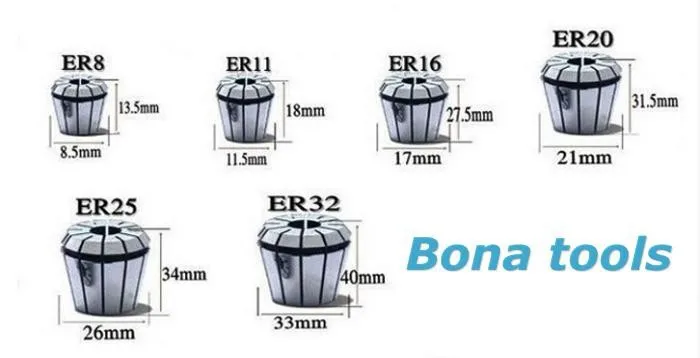 

Free shipping 5pcs/lot ER20,ER collet chuck holder, ER spring collet, chucks, cnc router bits, precision 0.008mm, tapping collet