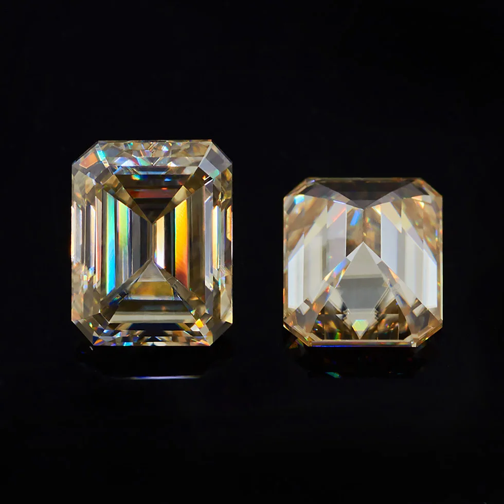 Желтое кольцо с цирконовым покрытием Изумрудное 10.0ct карат 10*14 мм желтое похожее