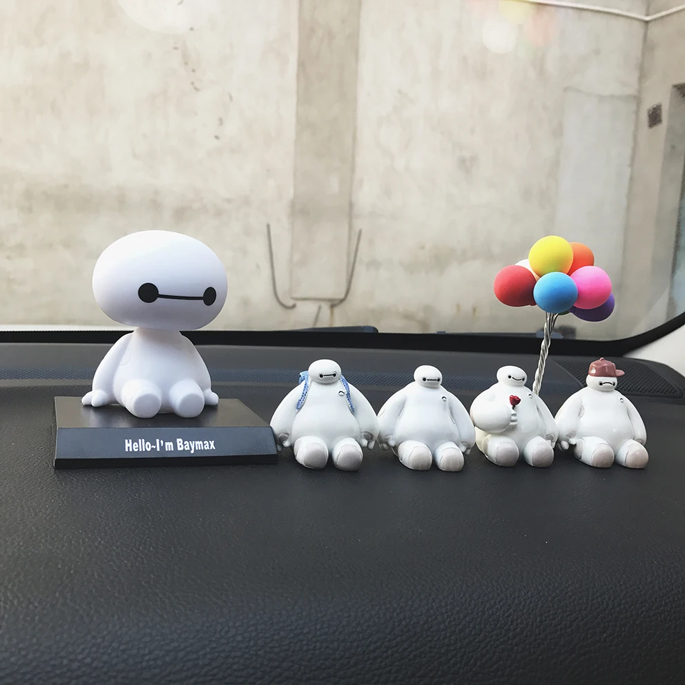 Мультяшные аксессуары пластиковый робот Baymax Вибрирующая голова фигурка