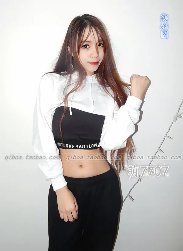 Kpop, черные, розовые, маленькие, сексуальные, для упражнений, для комнаты, ультра короткие толстовки, уличная одежда, с длинным рукавом, толстовки, для женщин, Корейская, для фанатов, модная одежда