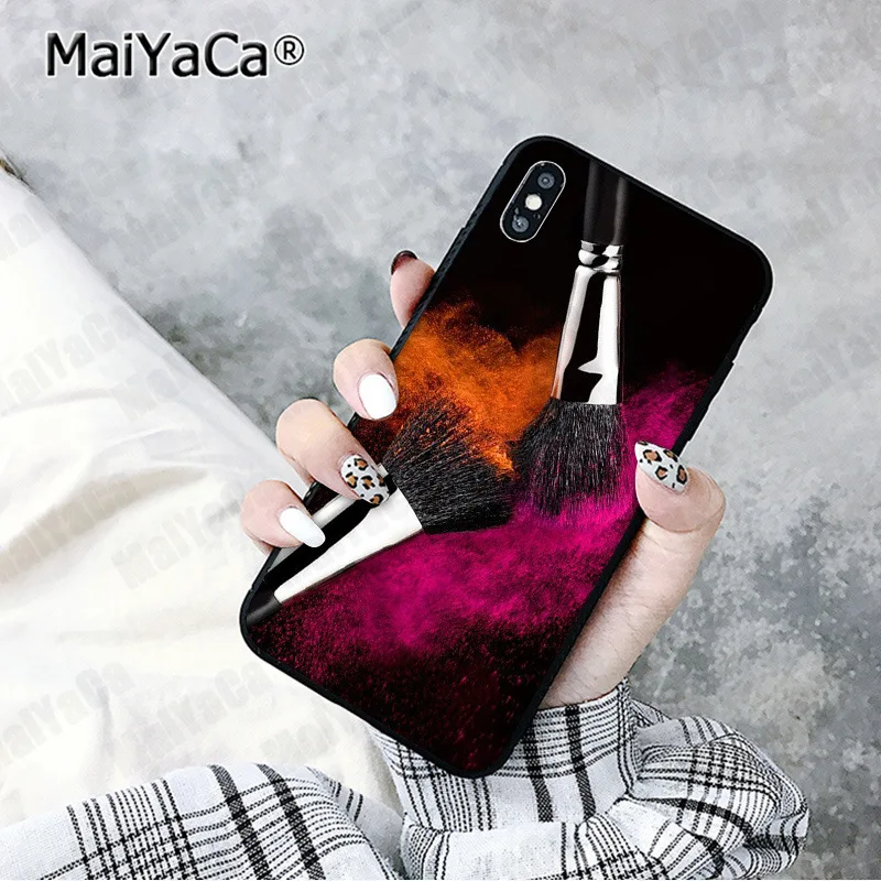 A9 MaiYaCa Красивая Девичья Кисть для макияжа Черная оболочка чехол для телефона iphone 11 pro 5Sx 6 7 7plus 8 8Plus X XS MAX XR - Цвет: A9