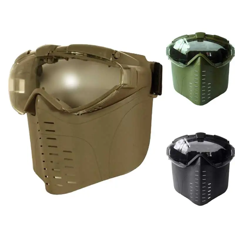 Защитная маска для лица Vented Pro с вентилятором черная военная CS Wargame страйкбола