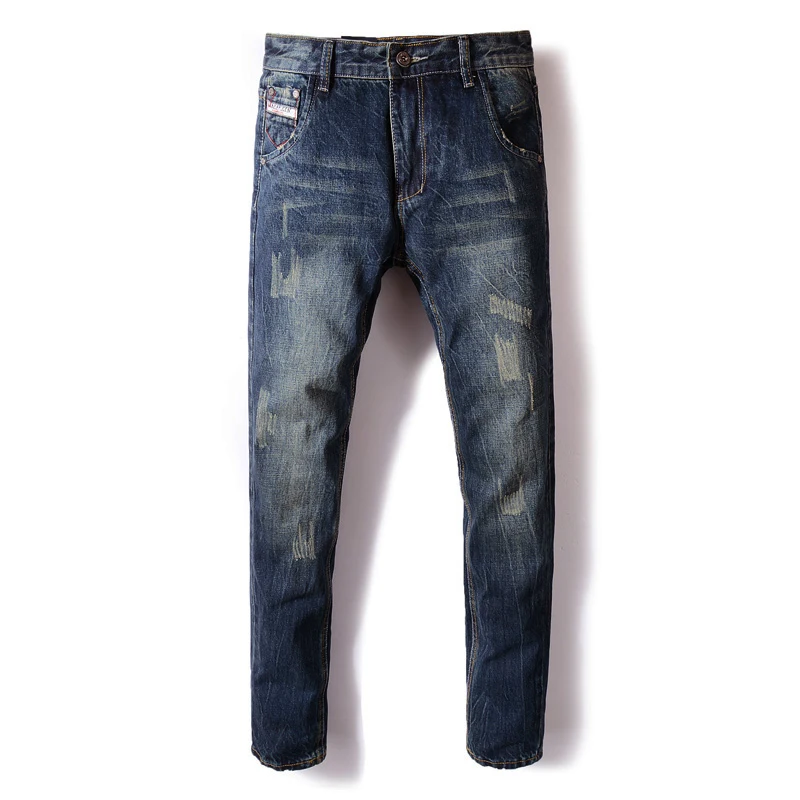 Новые Брендовые мужские джинсы модный дизайнер огорчен рваные джинсы мужские прямые джинсы Homme, хлопковые джинсы высокого качества