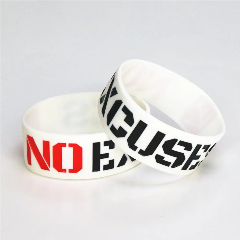 1 предмет модный оправданий мотивации Wristband Силикона белые резиновые браслеты из