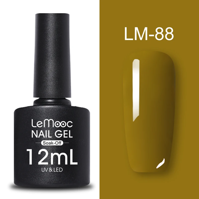 LM-88 LEMOOC, 12 мл, Цветной Гель-лак для ногтей, блестки, блестки, полуперманентный замачиваемый лак, УФ-гель, сделай сам, Гель-лак для ногтей - Цвет: LM-88