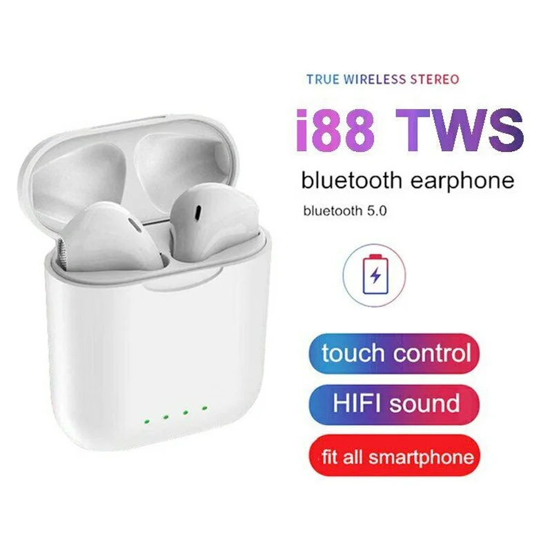 I88 наушники вкладыши TWS с сенсорным Беспроводной стерео Bluetooth 5 0 зарядным футляром