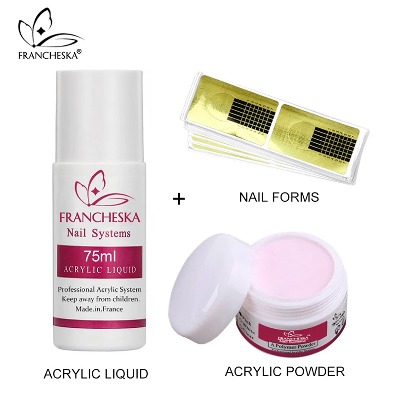 Francheska likit акриловый порошок акриловые ногти акрил nagels Унас acrilicas y гель acrylique ongle acrilic цвета розовый прозрачный белый