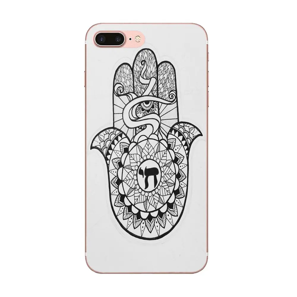 Мягкий чехол для мобильного телефона с принтом Хамса Мандала Apple iPhone 4 4S 5 5C 5S SE 6 6S 7