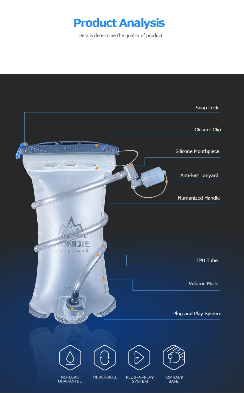 AONIJIE 1.5L/2L/3L Открытый Велоспорт Бег Складная ТПУ сумка для воды спортивная Гидратация мочевого пузыря для кемпинга Пешие прогулки альпинизм