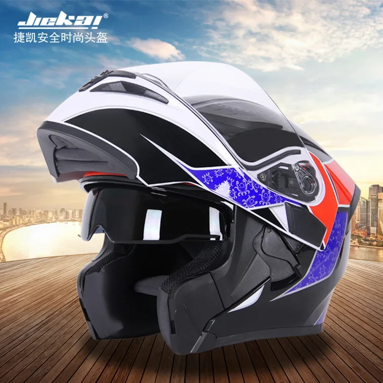 Зимний теплый мотоциклетный шлем JIEKAI undrape модель JK902 из АБС пластика с двойными
