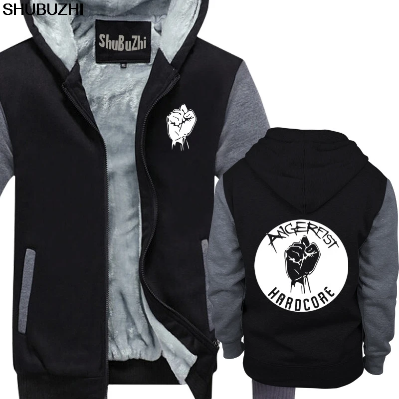 black grey ANGERFIST, HARDCORE, голландский габбер, техно, Габба, музыка, пионеры, пол эльстак Мода shubuzhi толстые толстовки sbz1179 - Цвет: black grey