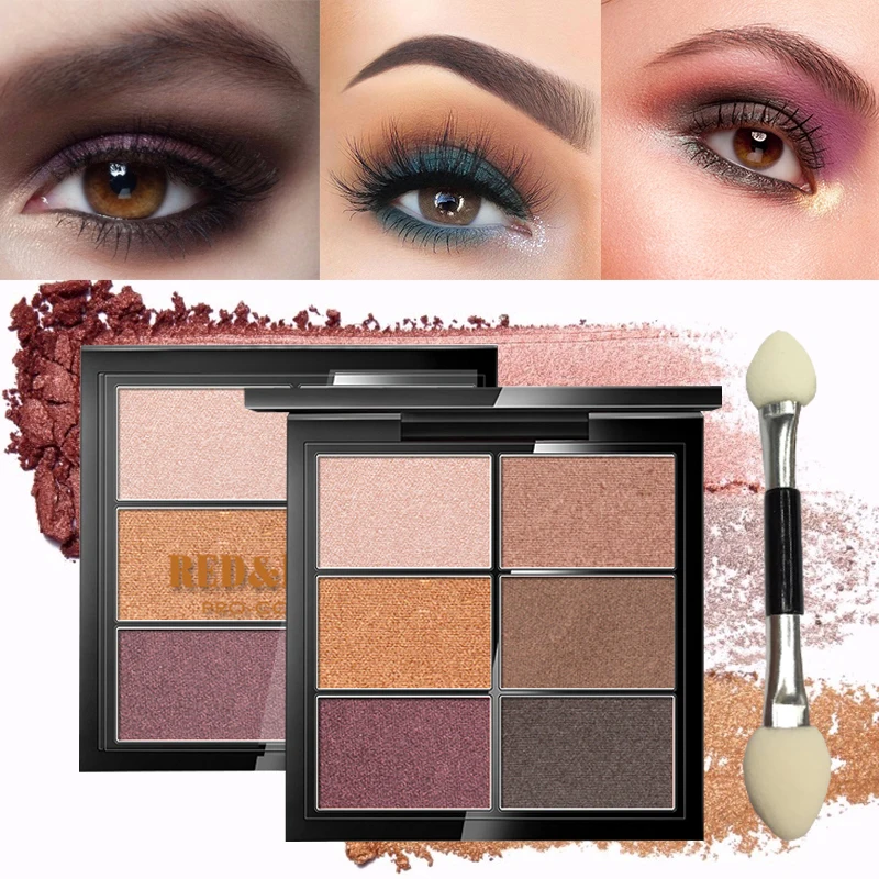 Красные и черные Новые поступления очаровательные Блестящие модные тени для век
