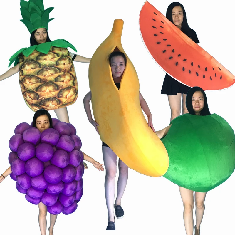 

Hot Sale Professional Mascot Costume Adult Size Banana grape watermelon pineapple apple fruit Mascot Costume Halloween Christmas