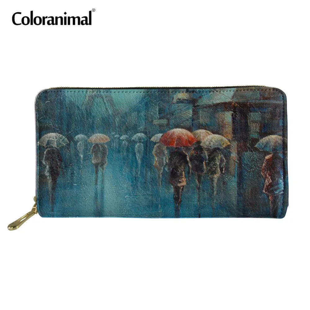 Лучший подарок Coloranimal женские прочные кожаные кошельки длинная модная сумочка