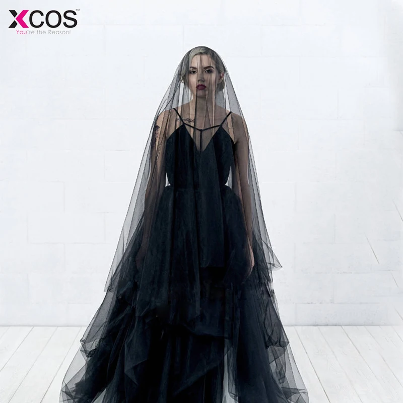 Черная Фата для невесты тюль обрезанная кромка 5 метров veu de noiva Длинная свадебная