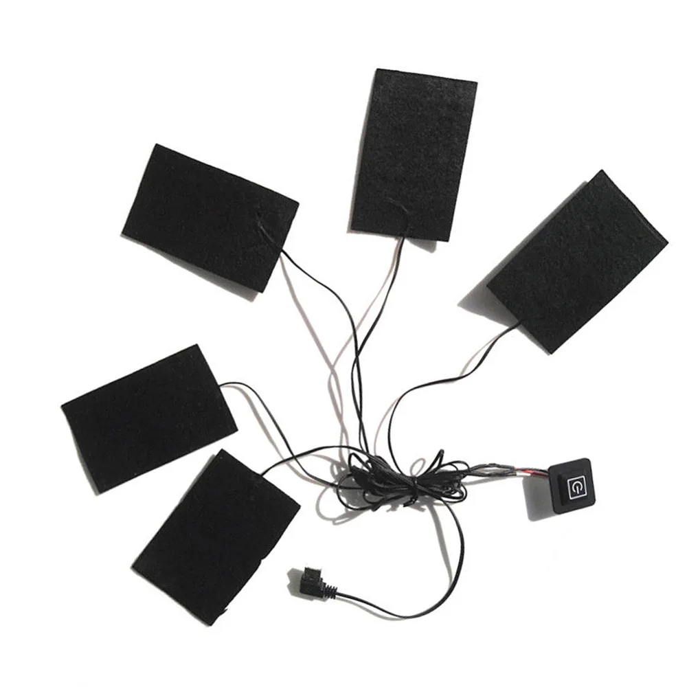 USB Заряженная теплая паста колодки водонепроницаемый безопасный портативный нагревательный коврик-грелка из углеродного волокна нагревательная пластина для жилета куртка ткань
