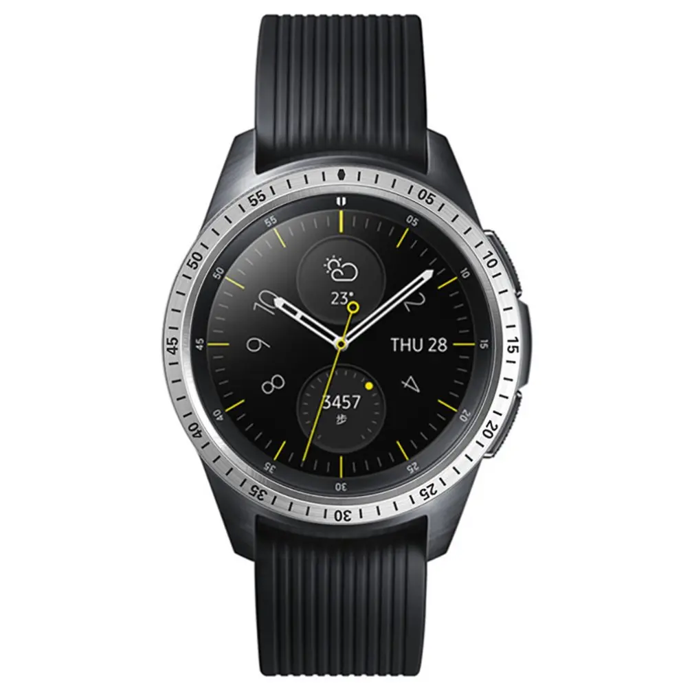 Для samsung Galaxy Watch 46 мм/42 мм замена Смарт часы аксессуары ободок кольцо клейкая крышка против царапин металл