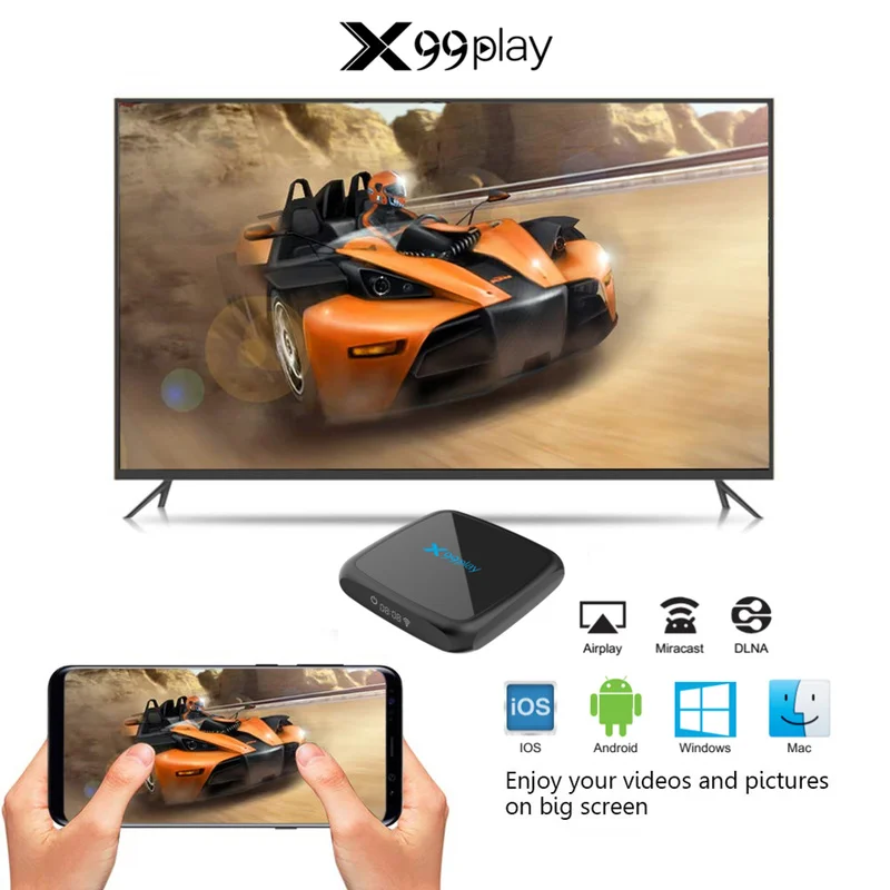 X99play RK3318 Android 9 0 4 Гб 64 ТВ приставка HDMI 2 4G 5G двойной wifi 100M LAN 3D USB3.0 Поддержка ГГц
