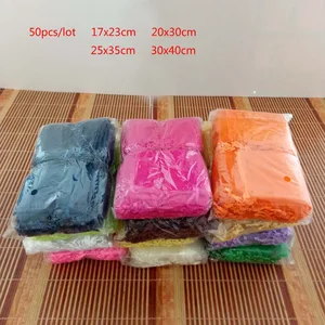 50 шт., мешочки из органзы для украшений, 17x2320x30