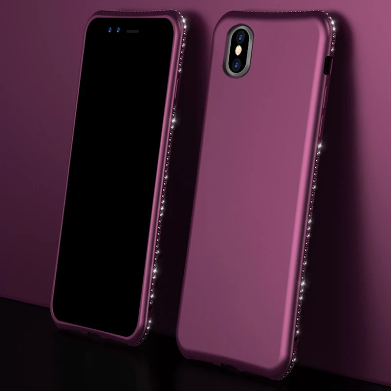 Китайский матовый Moible чехол для телефона с Красным бриллиантом capinhas iphone x 10 xs max xr 6
