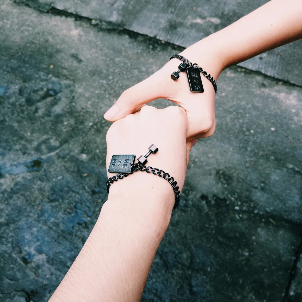 Мужской и женский браслет из нержавеющей стали винтажный черный браслет-амулет